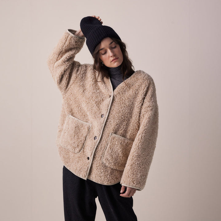 Wool Blended Fur Cardigan