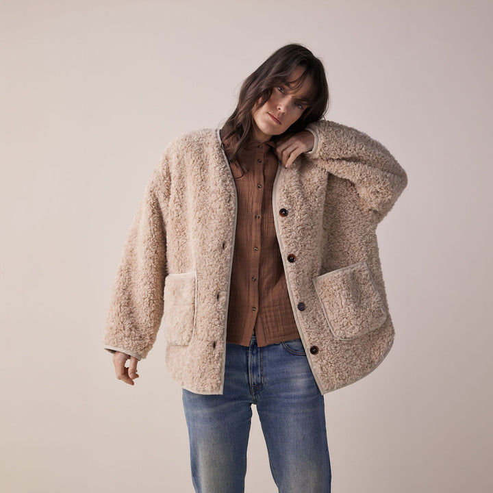 Wool Blended Fur Cardigan