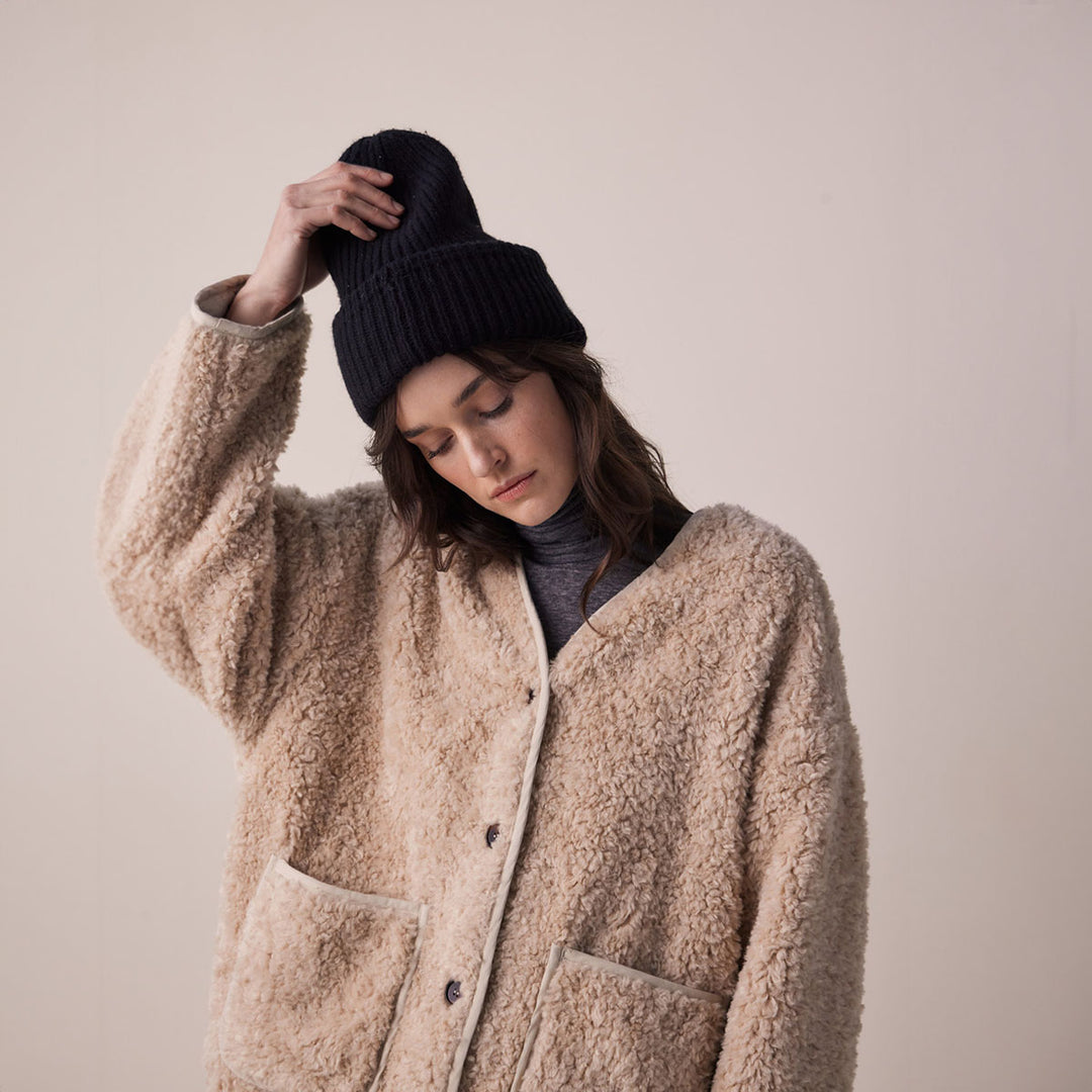 Wool Blended Fur Cardigan