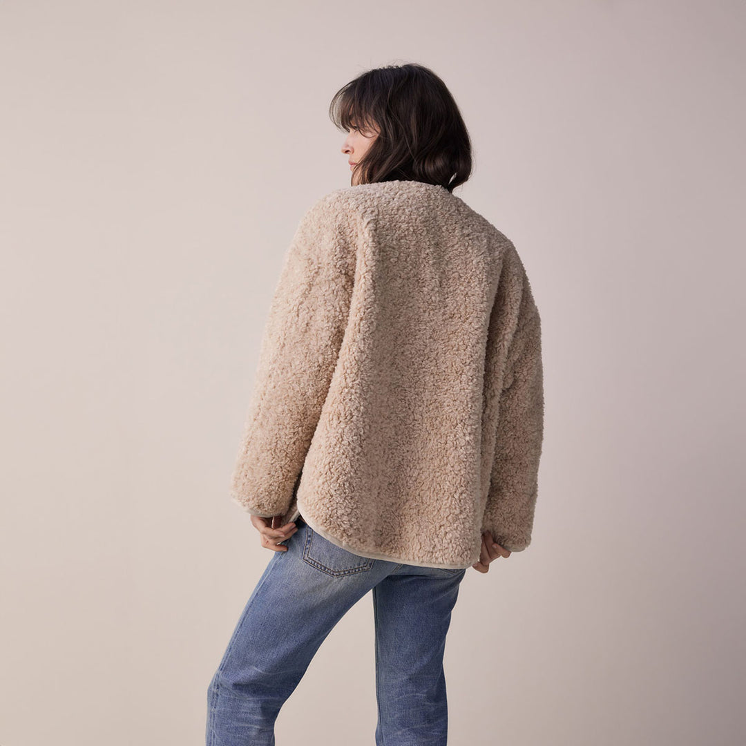 Wool Blended Fur Cardigan