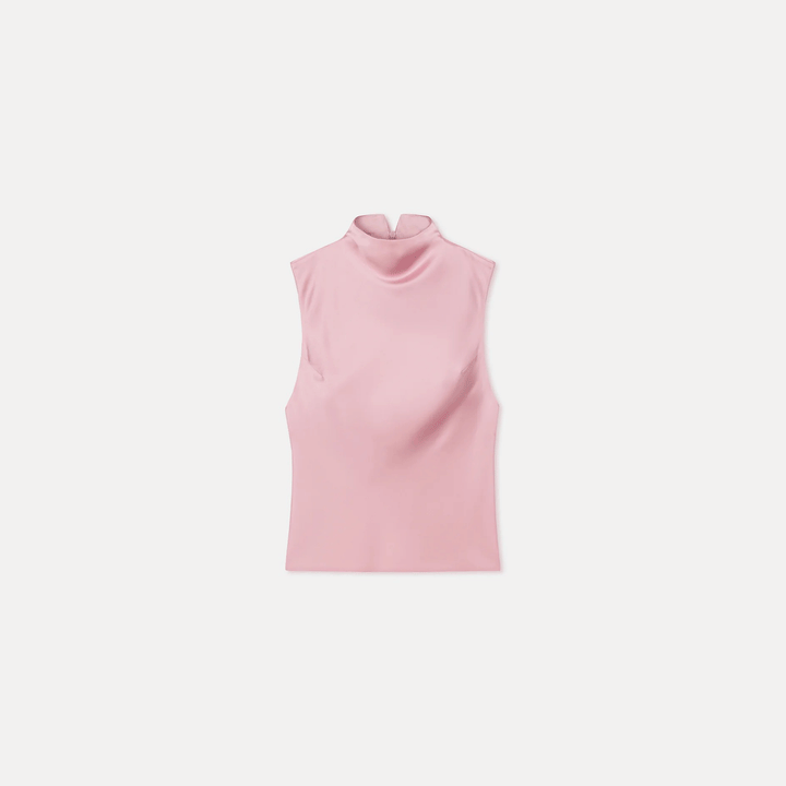Colson Slip Satin Turtleneck Top