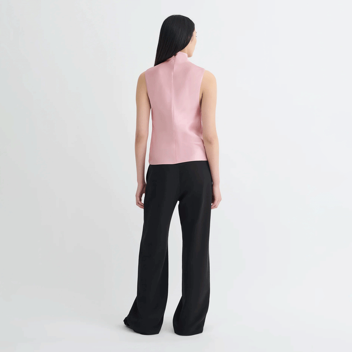 Colson Slip Satin Turtleneck Top