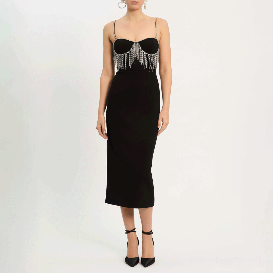 estelle midi dress Estelle Midi Dress Black Print