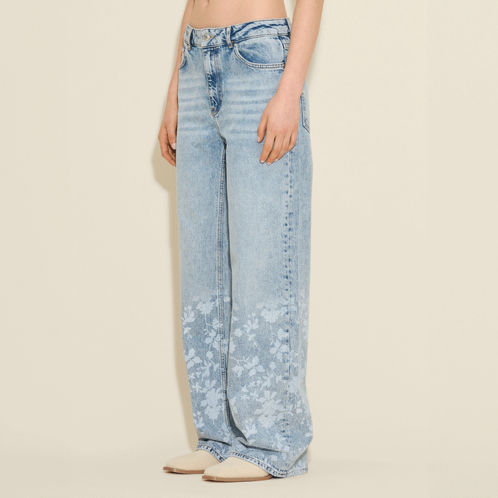 Floral Print Jeans