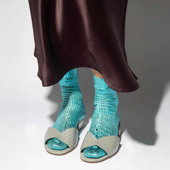 One Ribbed Laminated Socks