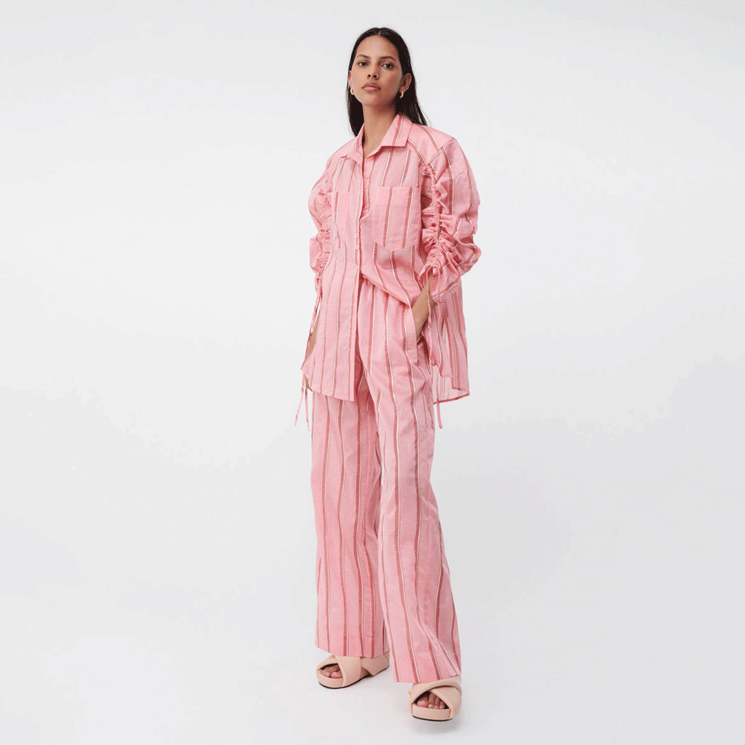 Pablo Ruched Sleeve Oversized Shirt