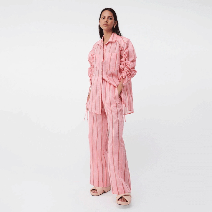 Pablo Ruched Sleeve Oversized Shirt