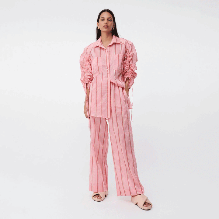 Pablo Ruched Sleeve Oversized Shirt