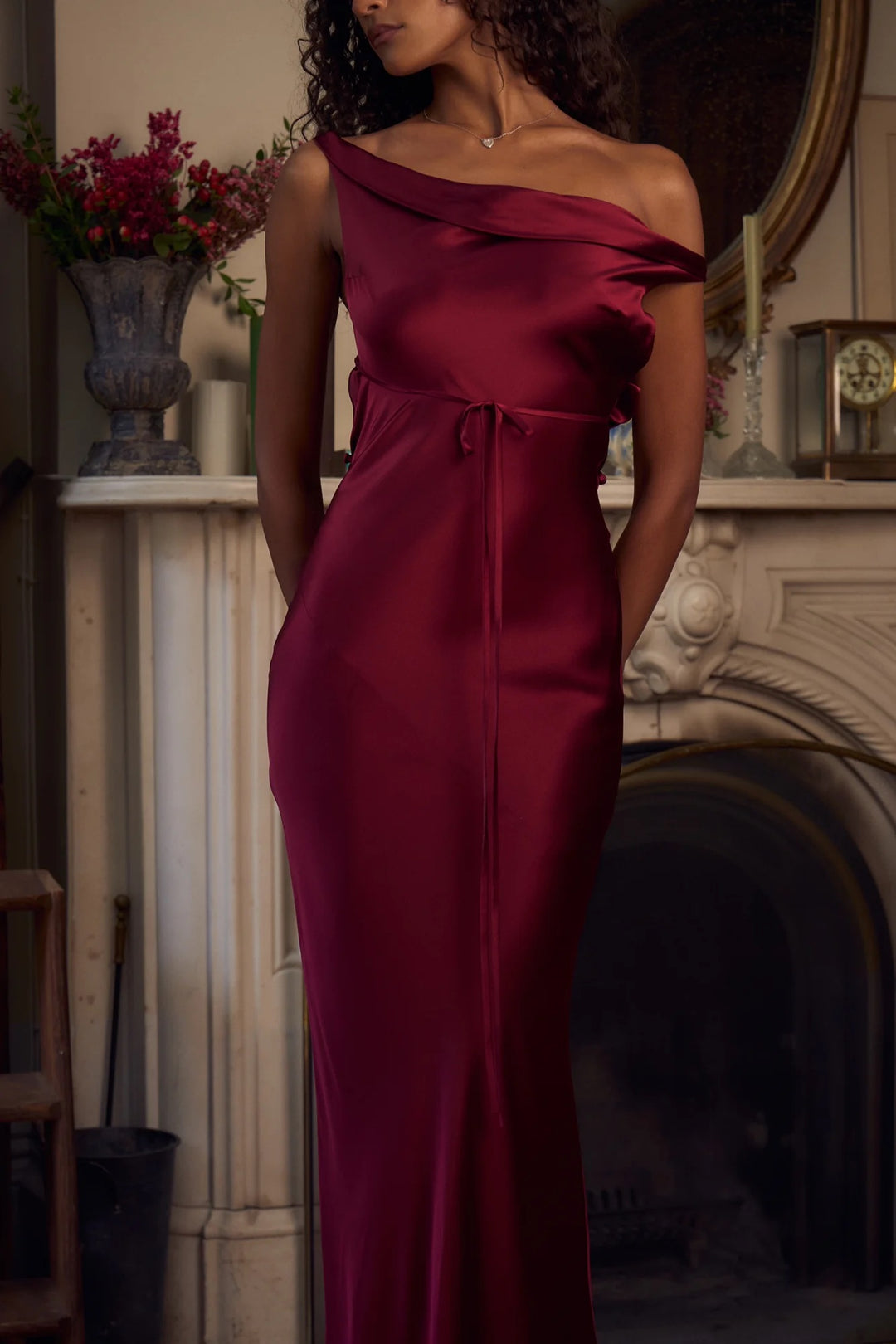 Plunging Back Cowl Dress