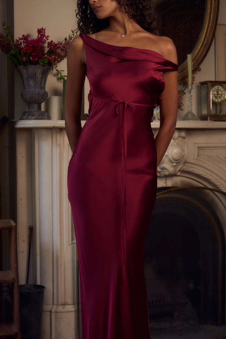 Plunging Back Cowl Dress