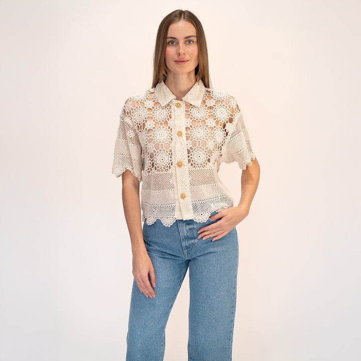 Crochet Cropped Shirt 1