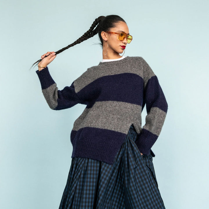 Striped Crew Sweater