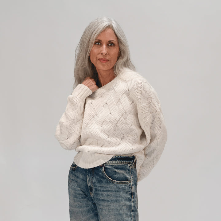 Crewneck Cross Hatch Sweater