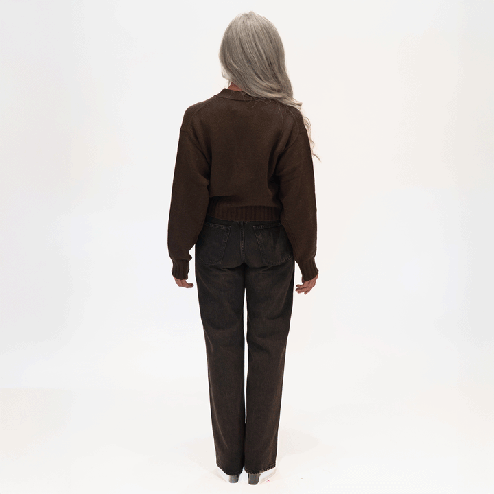 V-Neck Cropped Cardigan