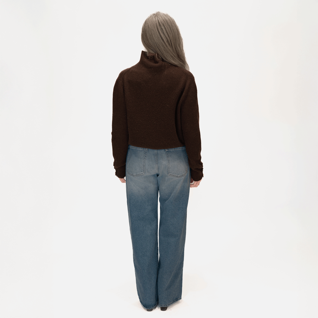 A5029 Cropped Turtleneck Sweater