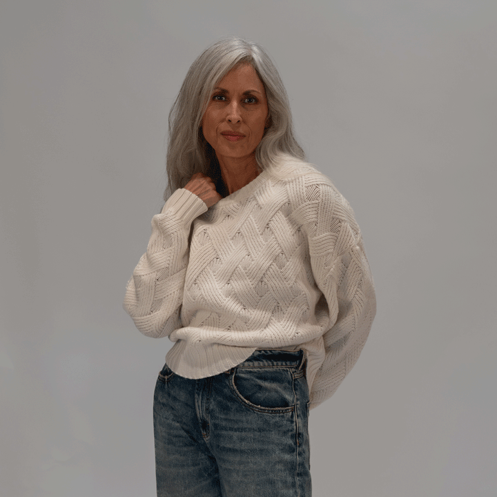 Crewneck Cross Hatch Sweater