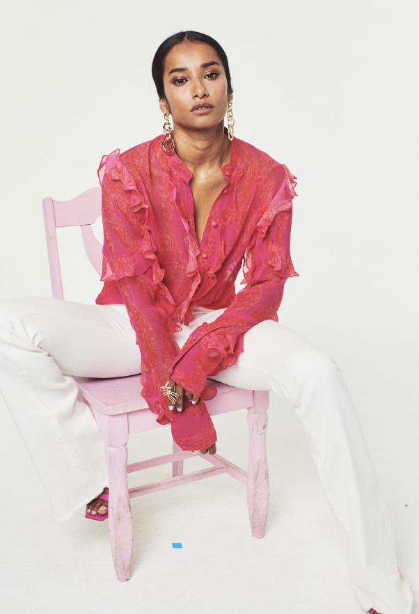 Crinkle Chiffon Shirt